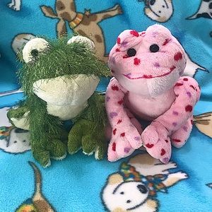 Pair of stuffed frogs